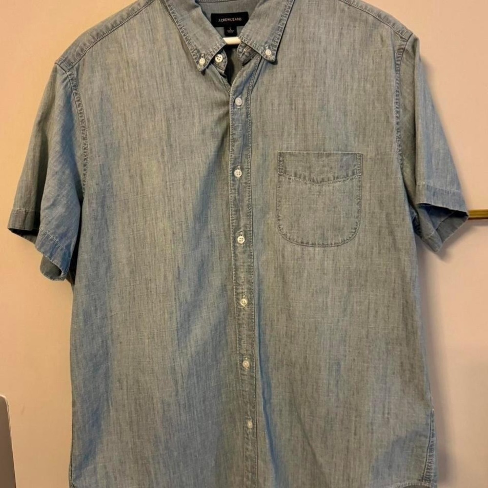 Men's J Crew Short Sleeve Chambray - Picture 1 of 6